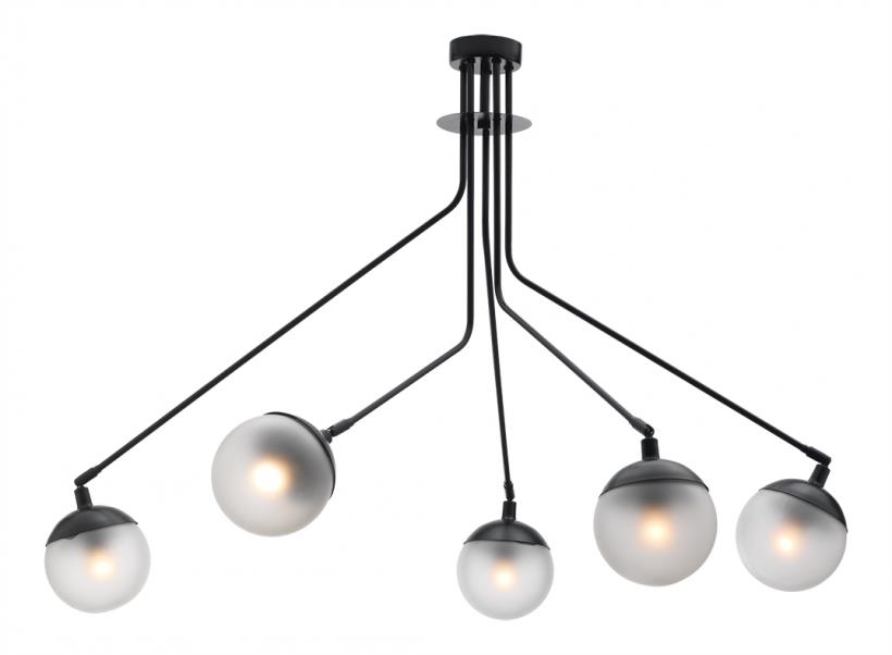 ΦΩΤΙΣΤΙΚΟ ΚΡΕΜΑΣΤΟ 1124 ΜΑΥΡΟ 5xE27 Φ.90cm N. 100-01124-14-black